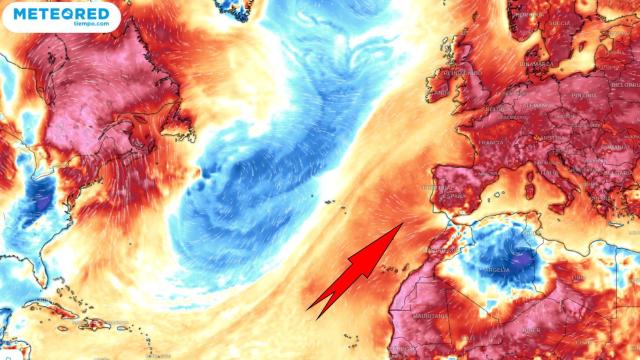 Las masas de aire cálido que ascienden desde el sur. Meteored.