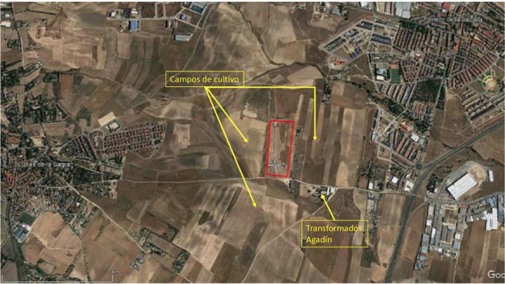 Plano extraido del informe base presentado por la empresa a la Comunidad de Madrid para la futura planta de biometano de Cubas de la Sagra.