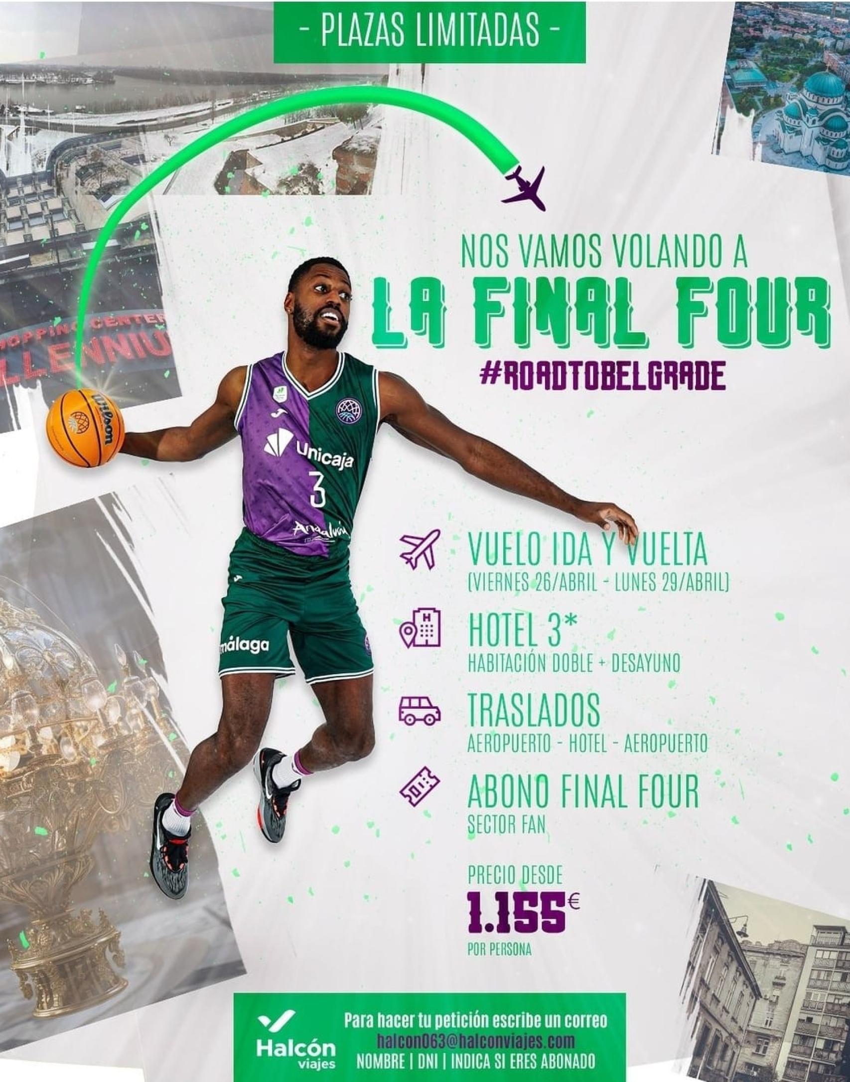 El cartel del viaje que ha colgado Unicaja en sus redes sociales.