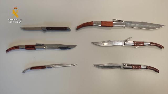 Armas blancas incautadas en un festival de música en Alba de Tormes