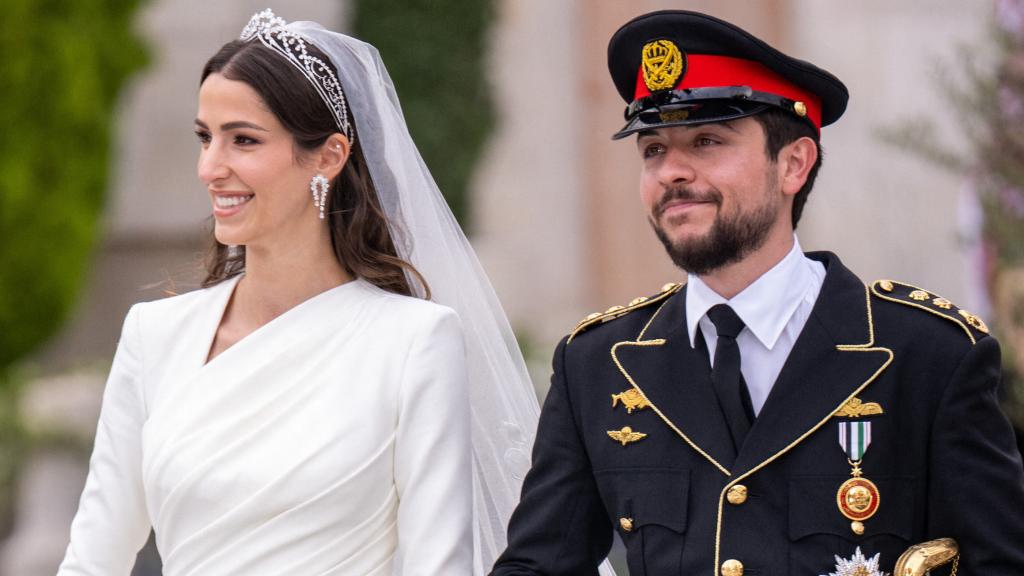 Rajwa y Hussein de Jordania, el día de su enlace el pasado mes de junio.