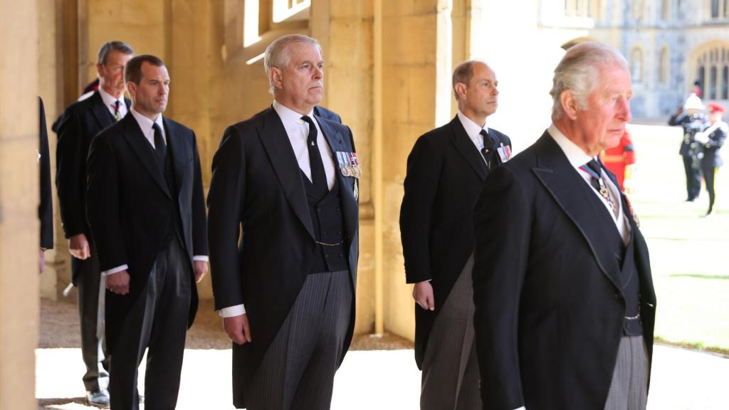 Peter Phillips en el funeral del duque de Edimburgo.
