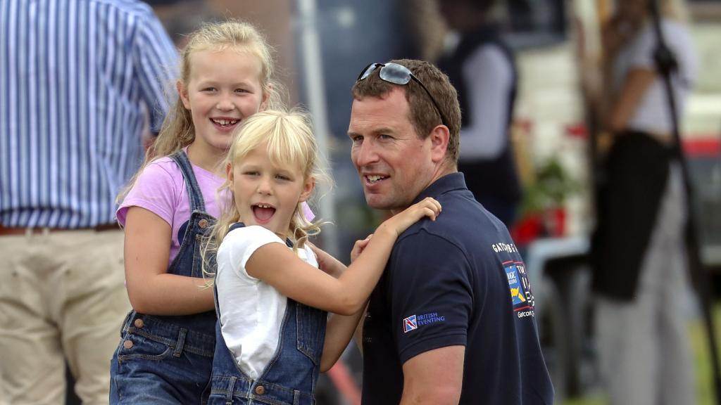 Peter Phillips con sus hijas en una imagen de archivo.