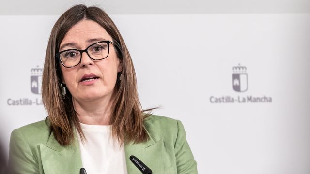Esther Padilla, consejera portavoz del Gobierno de Castilla-La Mancha, este miércoles en rueda de prensa