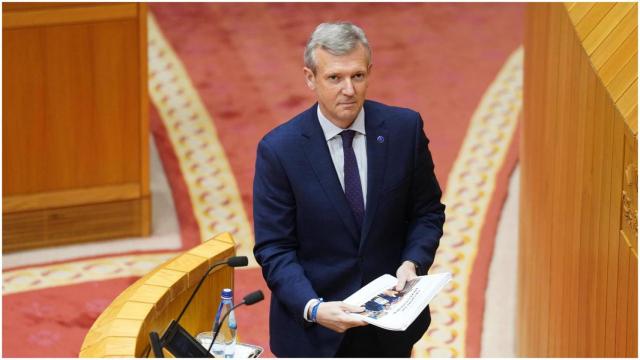 El presidente de la Xunta de Galicia, Alfonso Rueda, en el debate de investidura.