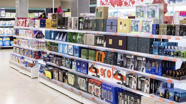 Sección de perfumería de Mercadona.