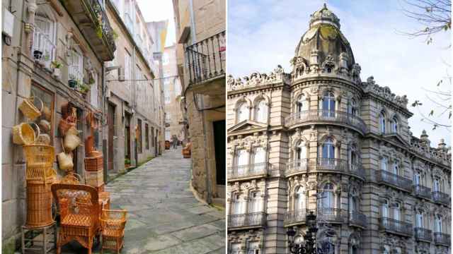 Rúa dos Cesteiros y Edificio Bonín.