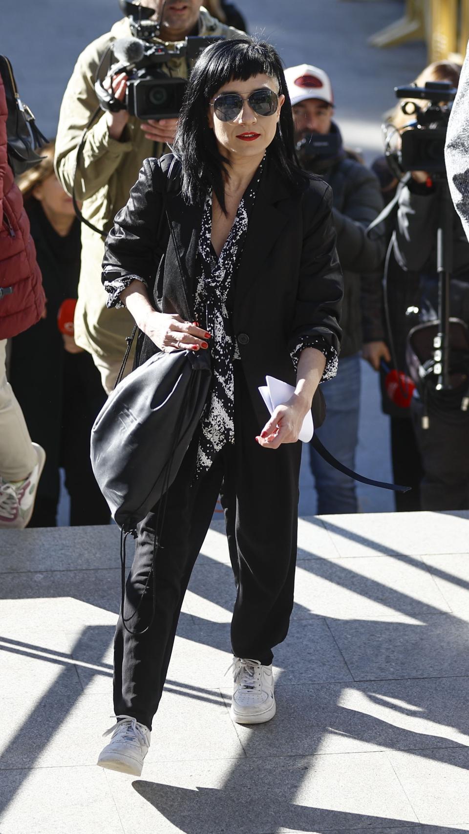 Luciana Bongianino, mujer de Rafael Amargo, a su llegada a la Audiencia de Madrid.
