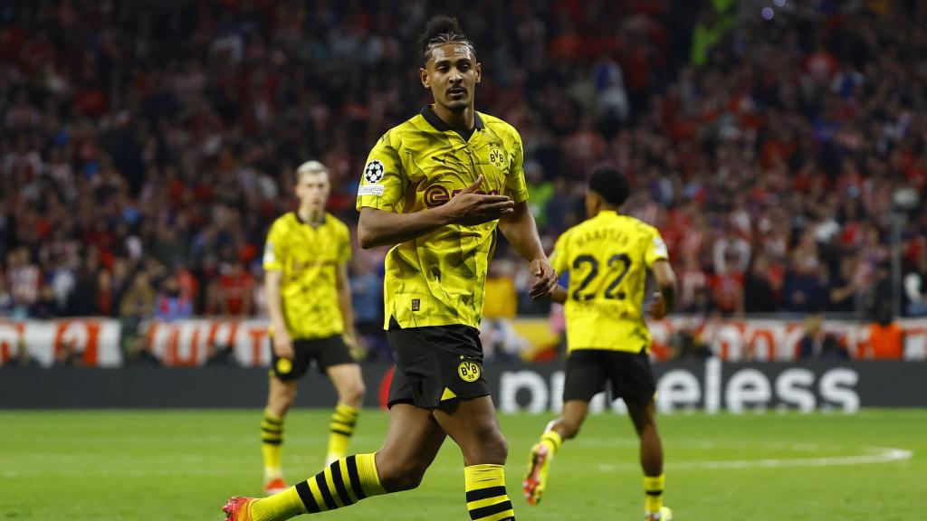Haller celebra su gol ante el Atlético.