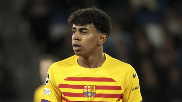 Lamine Yamal, durante un partido con el FC Barcelona