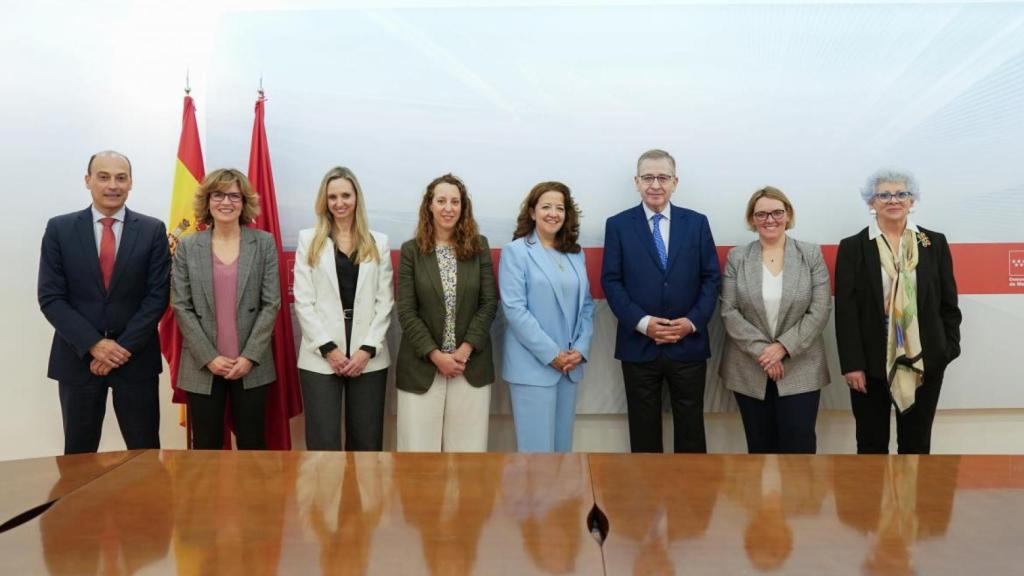 La consejera de Sanidad, Fátima Matute, en una reunión con el Colegio Oficial de Enfermería de Madrid el pasado 19 de marzo.