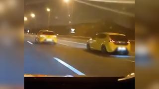 Los vehículos implicados en la carrera ilegal.