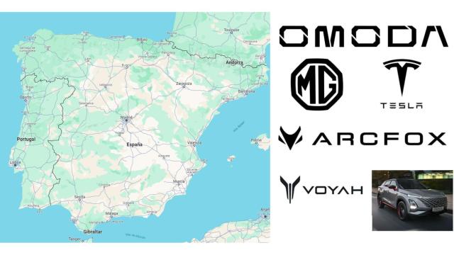 Mapa con las marcas chinas que vienen por los puertos españoles.