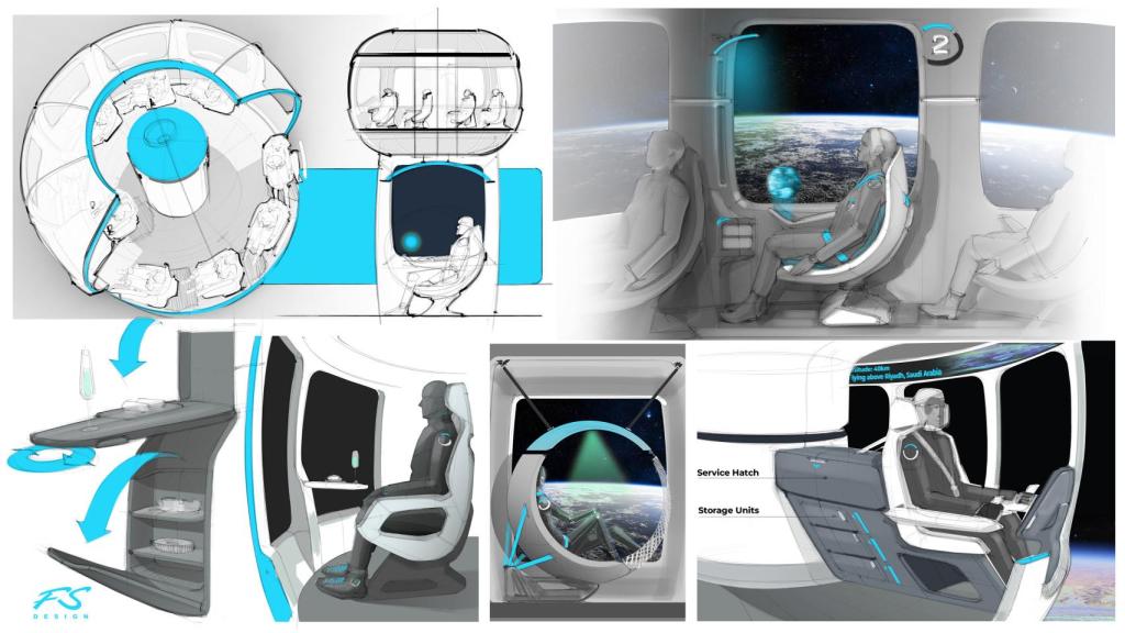 Diseño de la cápsula de turismo espacial de HALO Space.