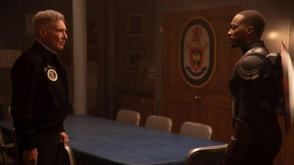 Harrison Ford y Anthony Mackie en 'Capitán América: Brave New World'