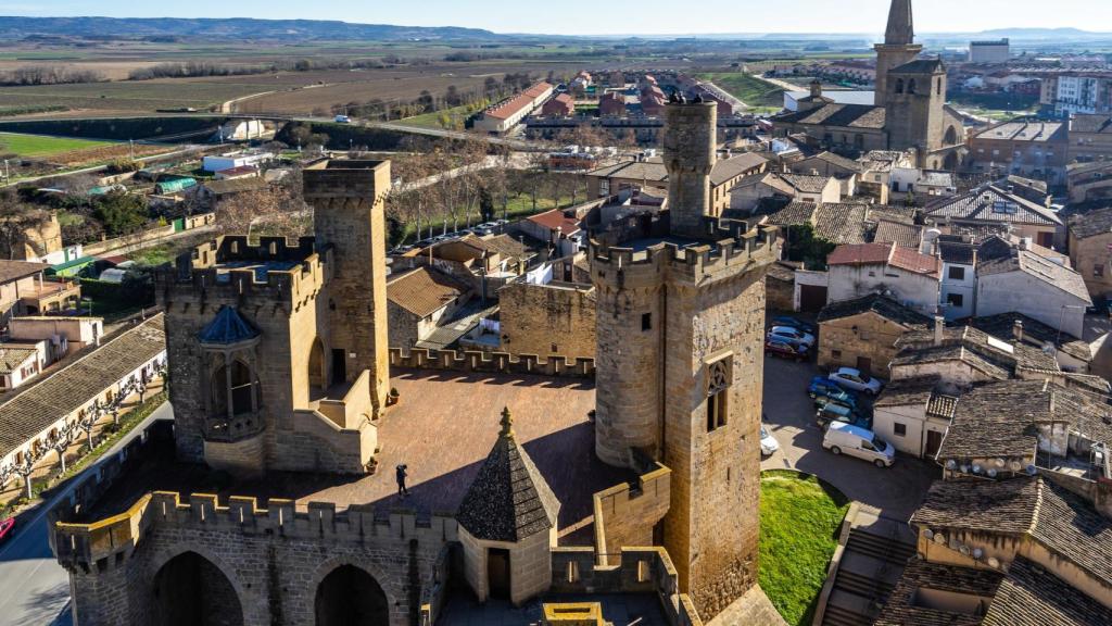 Vista aérea del castillo de Olite.