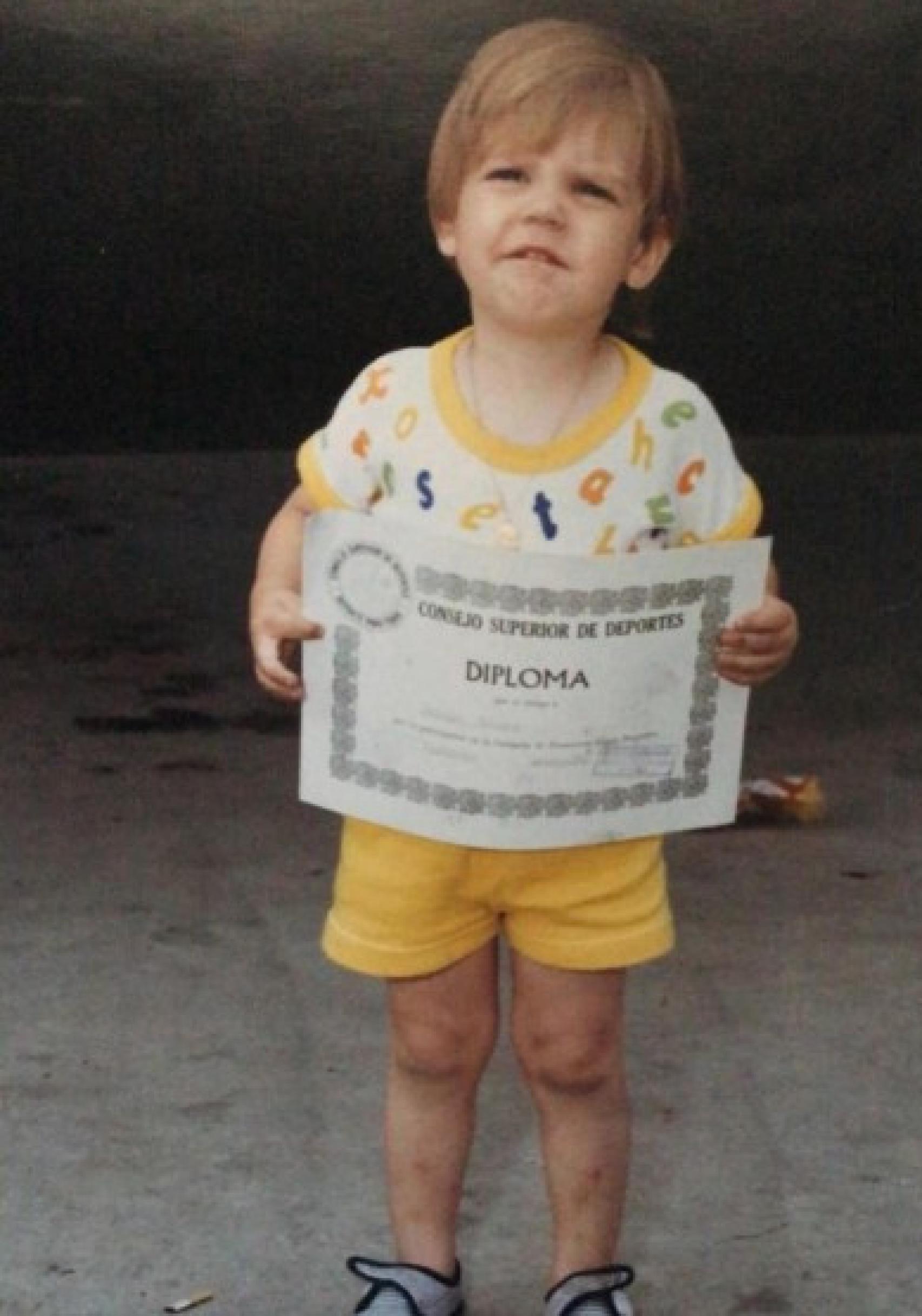 Lastra en una foto de pequeño.