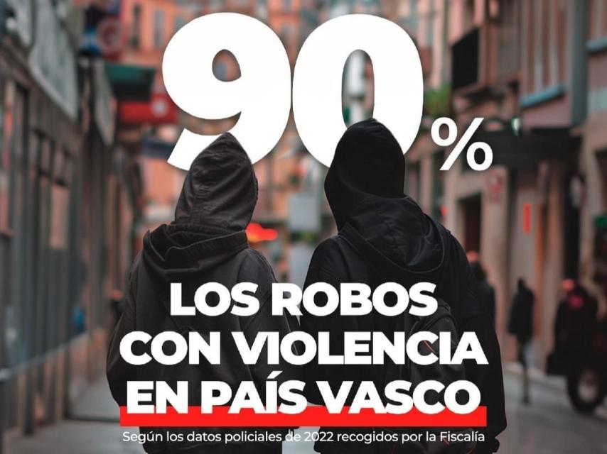 Fotomontaje sobre el aumento de robos con violencia en el País Vasco