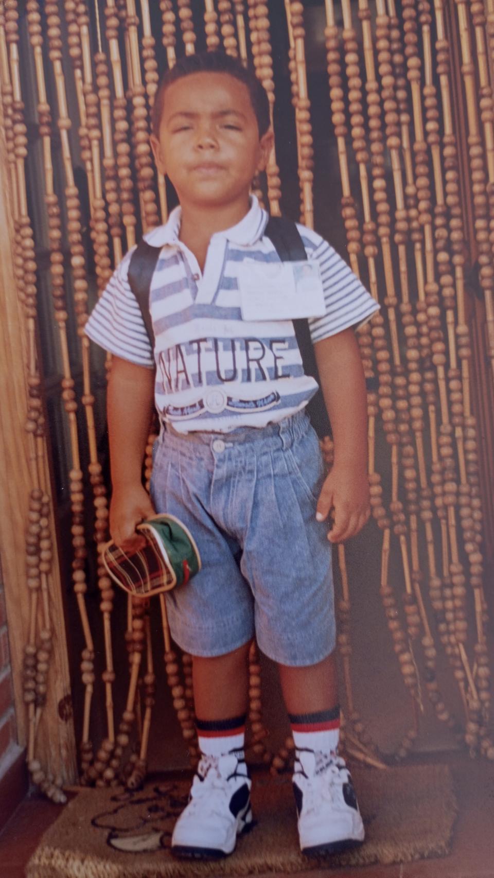 Juanjo, en su primer día de colegio.