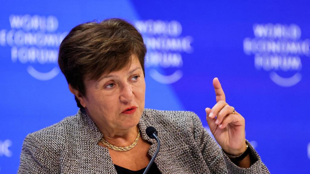 Kristalina Georgieva, directora del Fondo Monetario Internacional (FMI), en el Foro de Davos.