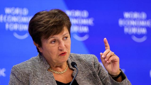 Kristalina Georgieva, directora del Fondo Monetario Internacional (FMI), en el Foro de Davos.