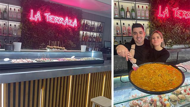 Jesús y su novia y el Bar La Terraza en Villamuriel