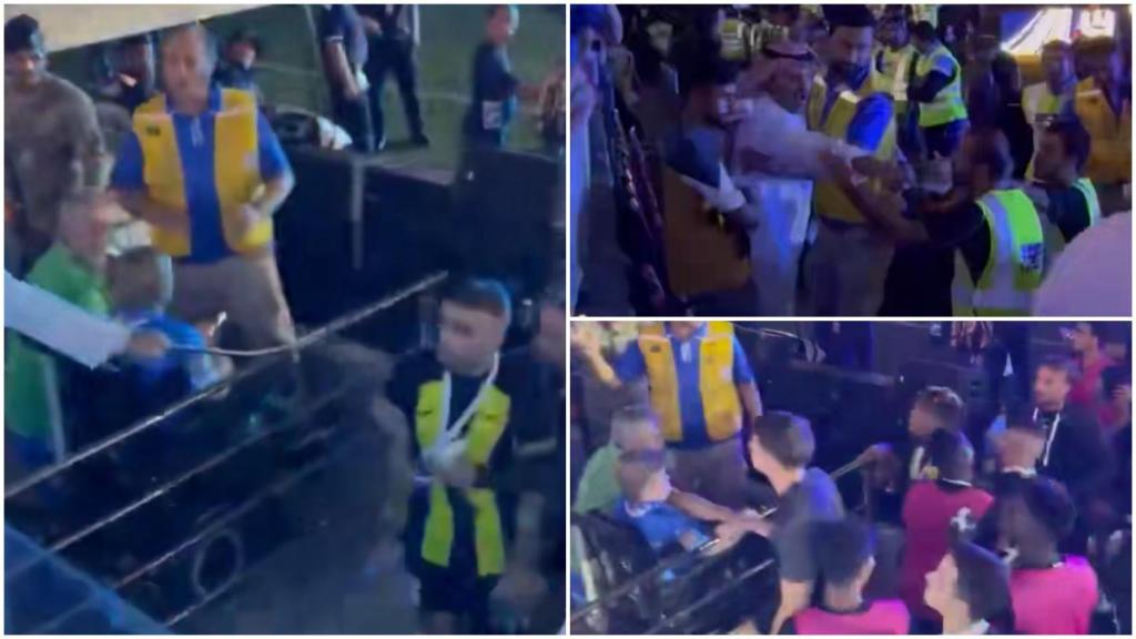 Fotomontaje de la agresión al futbolista del Al Ittihad.