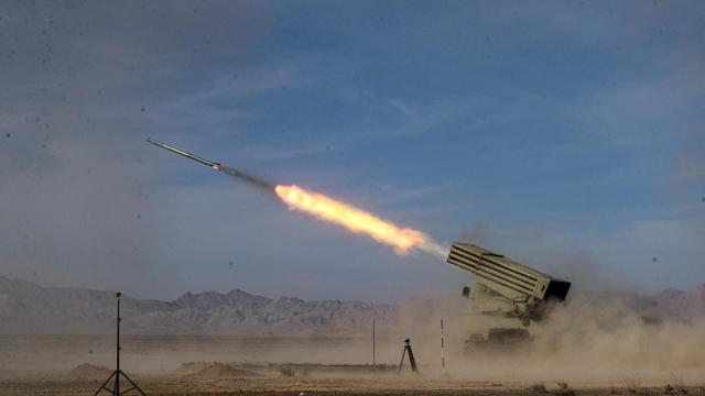 Prácticas militares de la armada iraní es Isfahan en octubre de 2023.