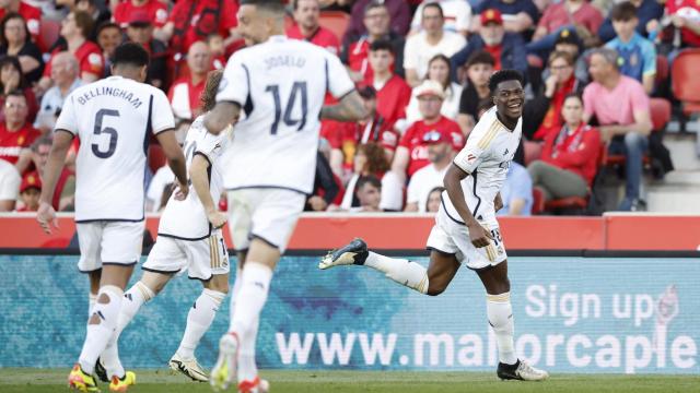 Tchouameni celebra su gol frente al Mallorca.