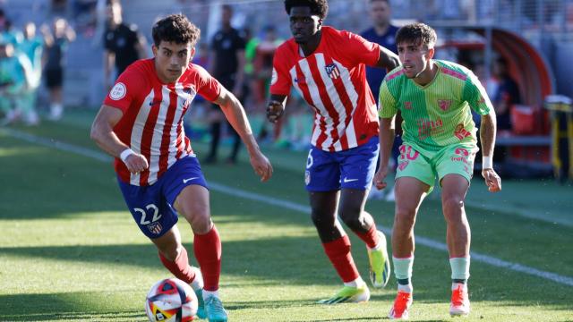 David Larrubia durante el Atlético de Madrid B vs. Málaga CF