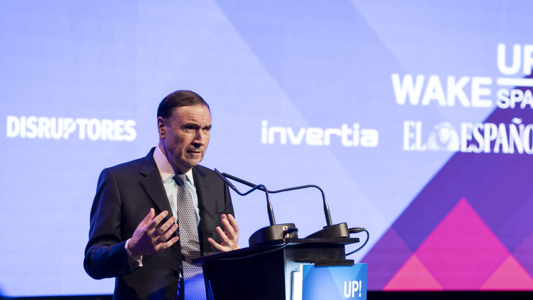 Pedro J. Ramírez, presidente ejecutivo y director de EL ESPAÑOL, durante la inauguración del IV Foro Económico Español Wake Up, Spain!