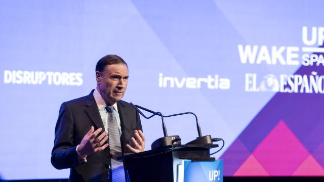 Pedro J. Ramírez, presidente ejecutivo y director de EL ESPAÑOL, durante la inauguración del IV Foro Económico Español Wake Up, Spain!