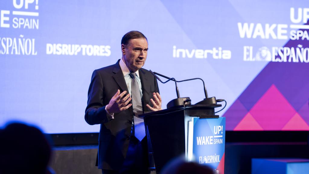 Pedro J. Ramírez, presidente ejecutivo y director de EL ESPAÑOL, durante la inauguración del IV Foro Económico Español Wake Up, Spain!