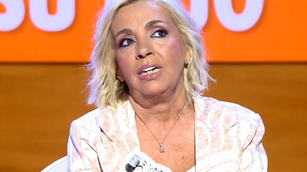 Carmen Borrego, sentada en el plató de 'Así es la vida', este lunes, día 15.