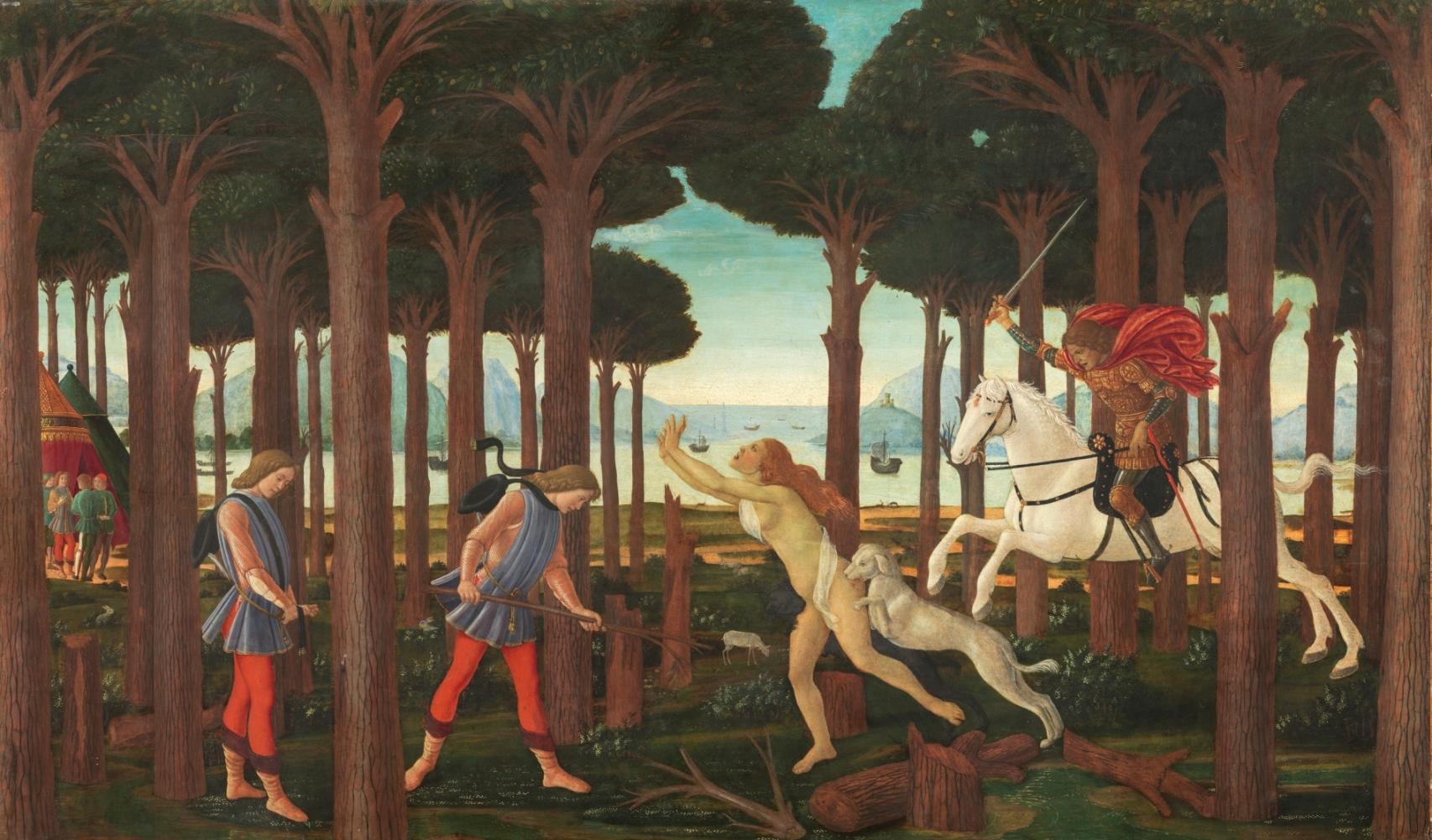 Escena 1 de 'La historia de Nastagio degli Onesti' © Museo Nacional del Prado