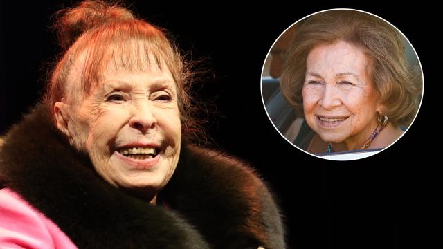 Gemma Cuervo junto a la reina emérita Sofía en un fotomontaje de EL ESPAÑOL.
