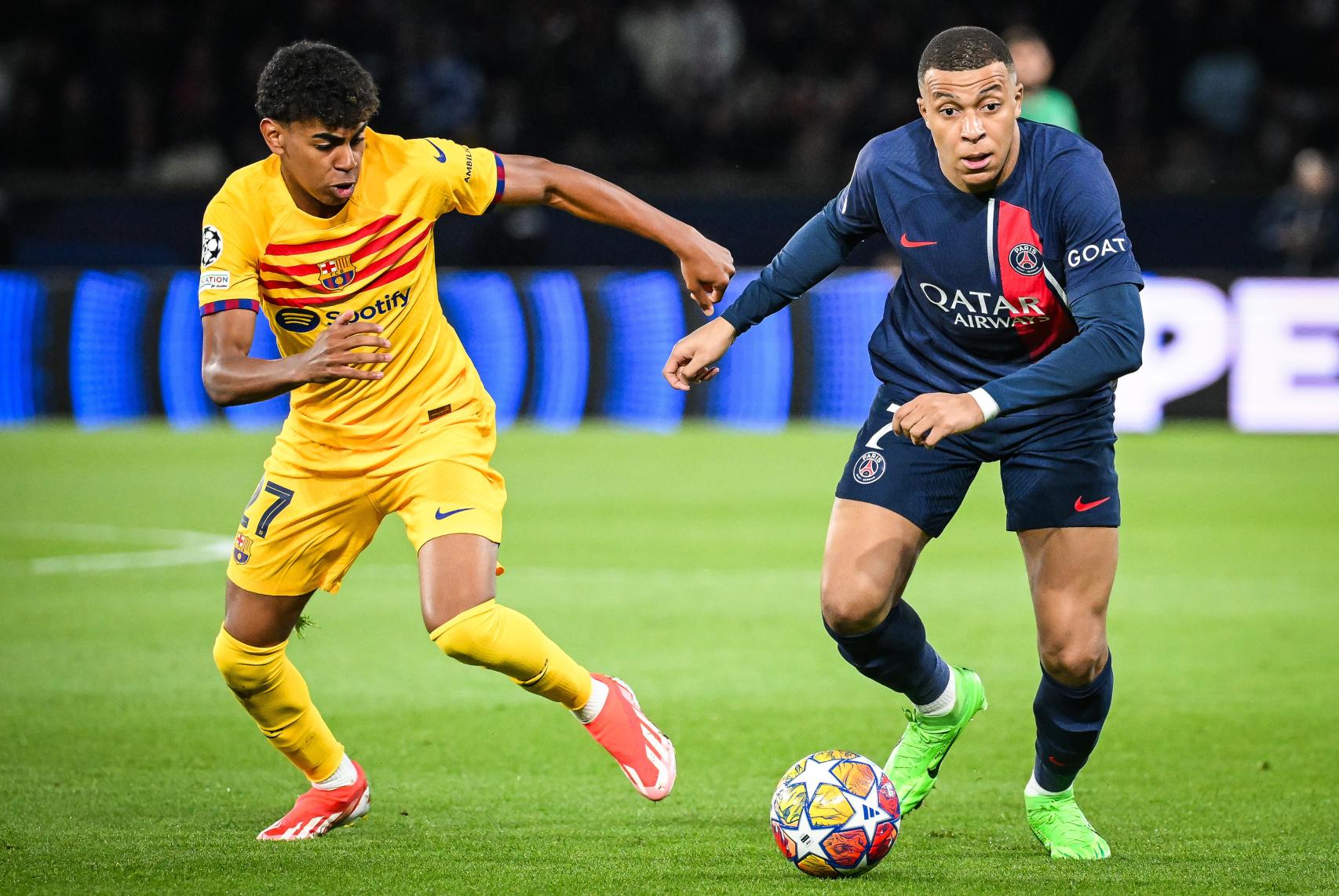 Lamine Yamal y Kylian Mbappé, en la Champions League
