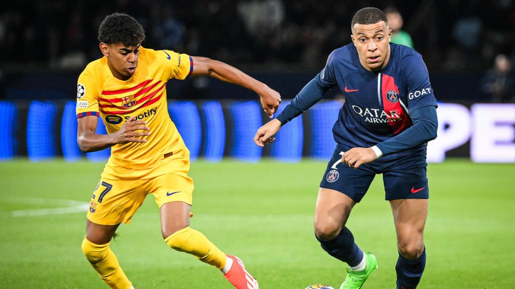 Lamine Yamal y Kylian Mbappé, en la Champions League