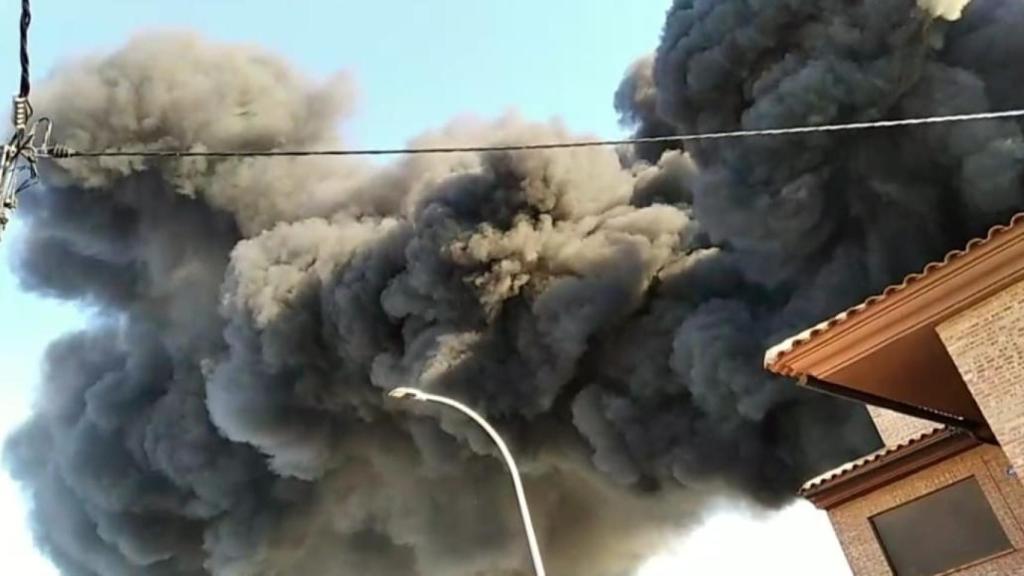 Incendio en Madridejos. Foto: Policía Local.