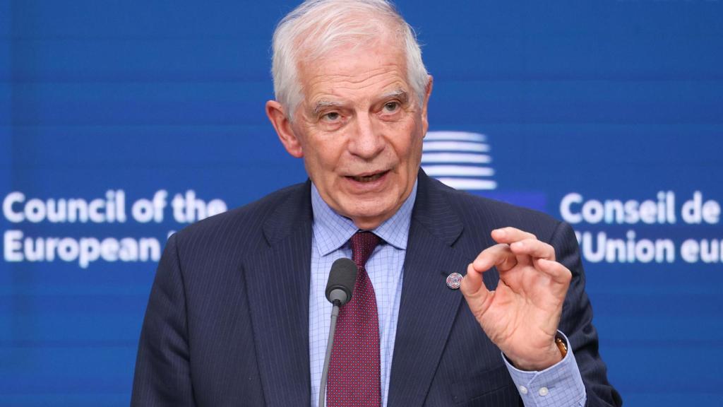 Josep Borrell, durante la rueda de prensa de este martes en Bruselas