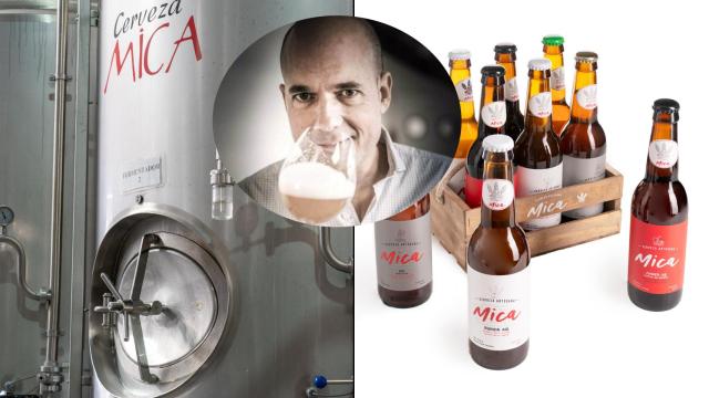 Juan Cereijo, fundador de Cerveza Mica, junto a las instalaciones