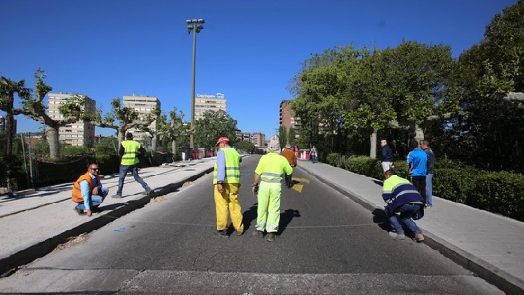 Obras en el Puente de Poniente