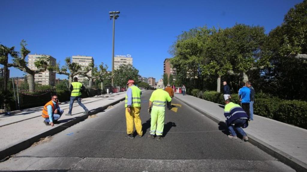 Obras en el Puente de Poniente
