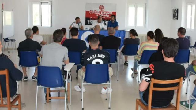 Los miembros del Proyecto Hombre en las Jornadas de Prensa y Deporte de la Fundación Caja Rural de Zamora