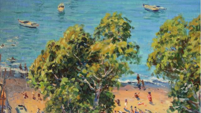 Detalle de una obra del pintor Francisco Concepción, a quien la Fundación CajaCanarias le ha dedicado la exposición 'Hacer de la vida el paisaje'