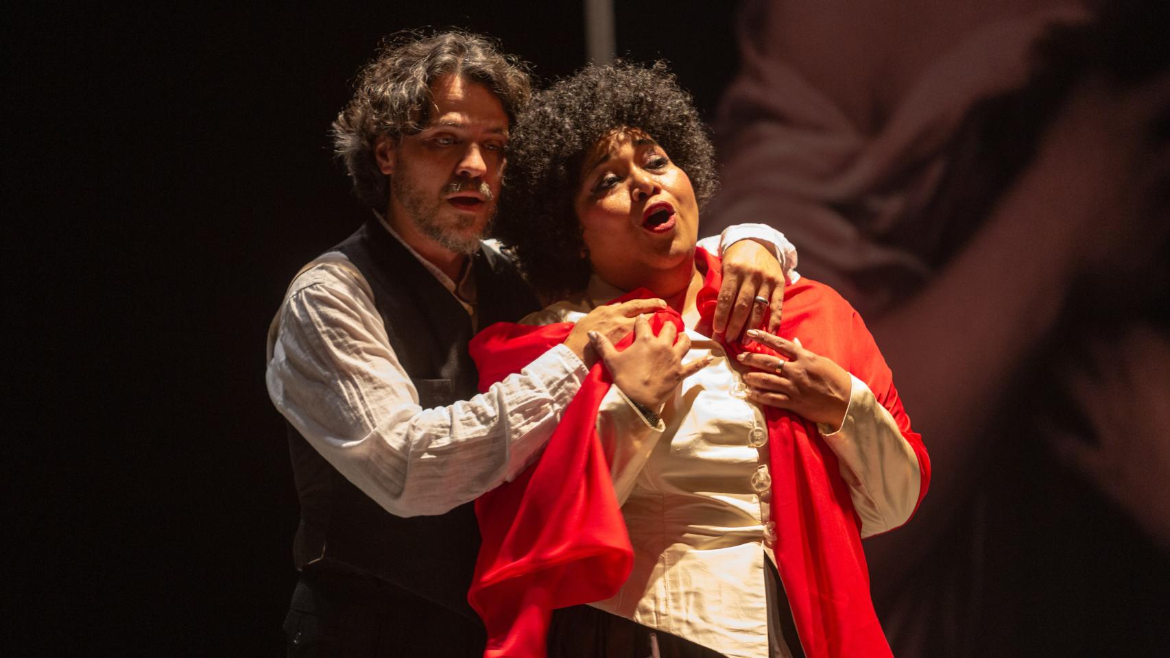 Un momento de 'Tosca' en el teatro del Museo Universidad de Navarra. Foto: Manuel Castells/Museo Universidad de Navarra