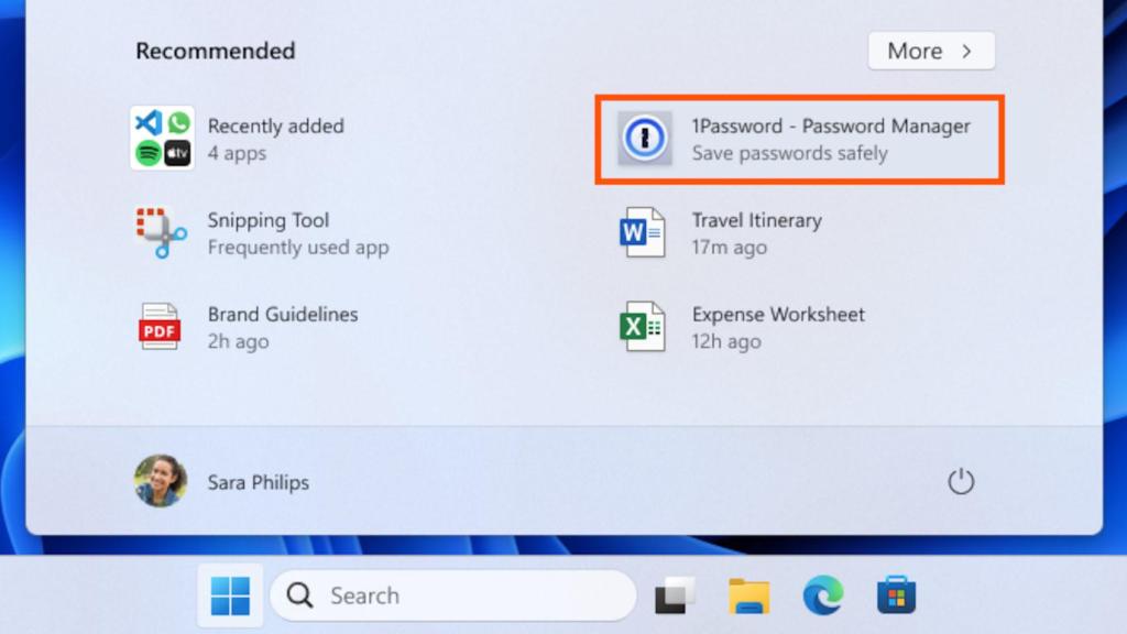 Ejemplo de publicidad en el menú inicio de Windows 11