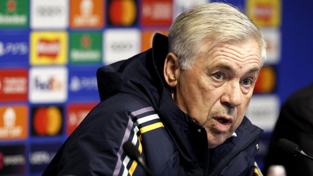Ancelotti, en la rueda de prensa previa al choque frente al City.