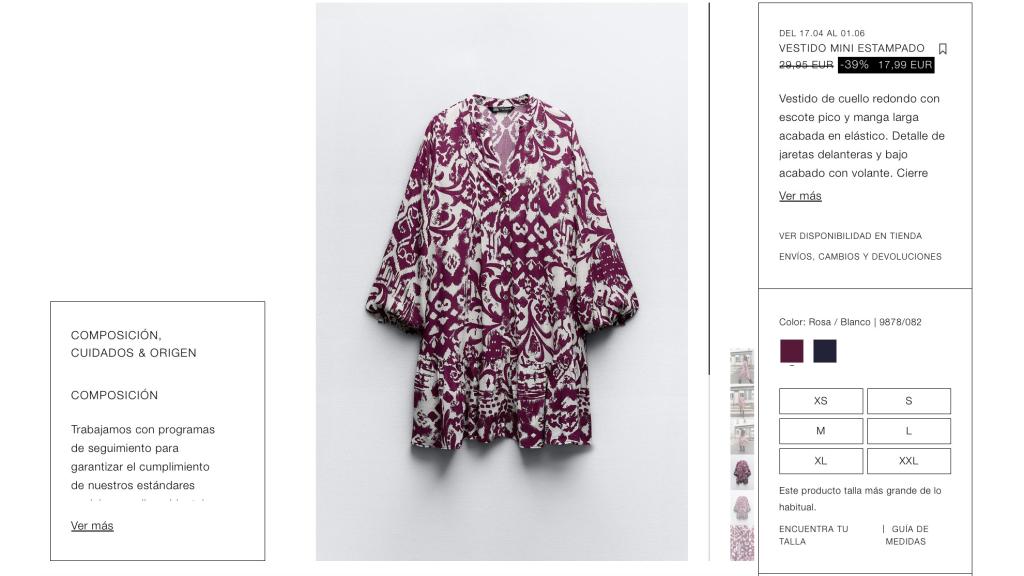 Vestido estampado.