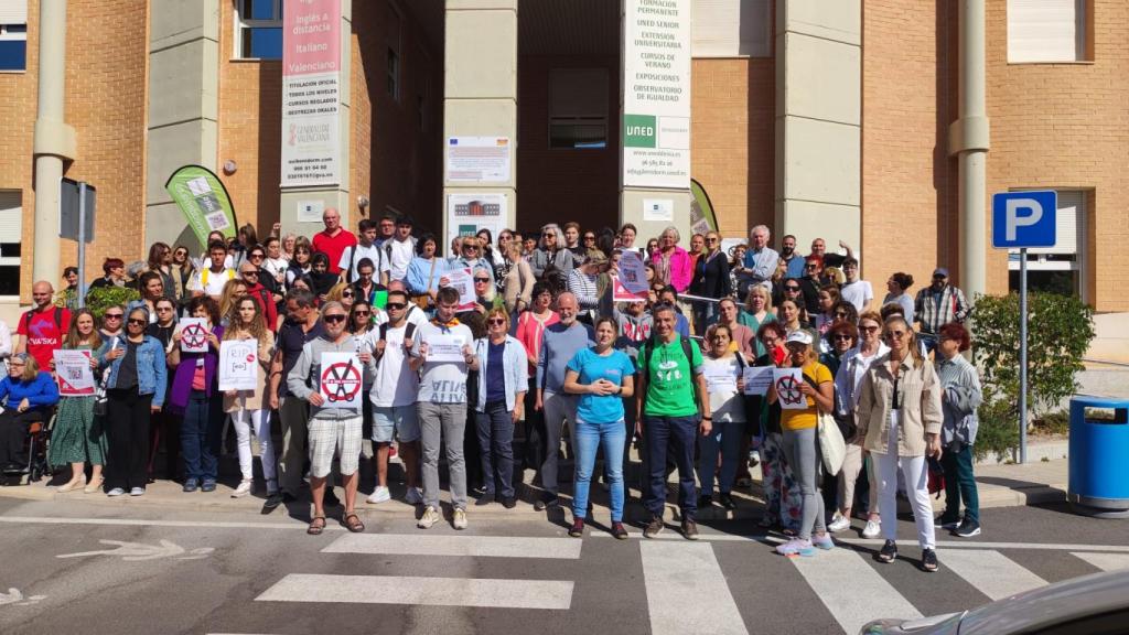 Las protestas de este miércoles en Benidorm.